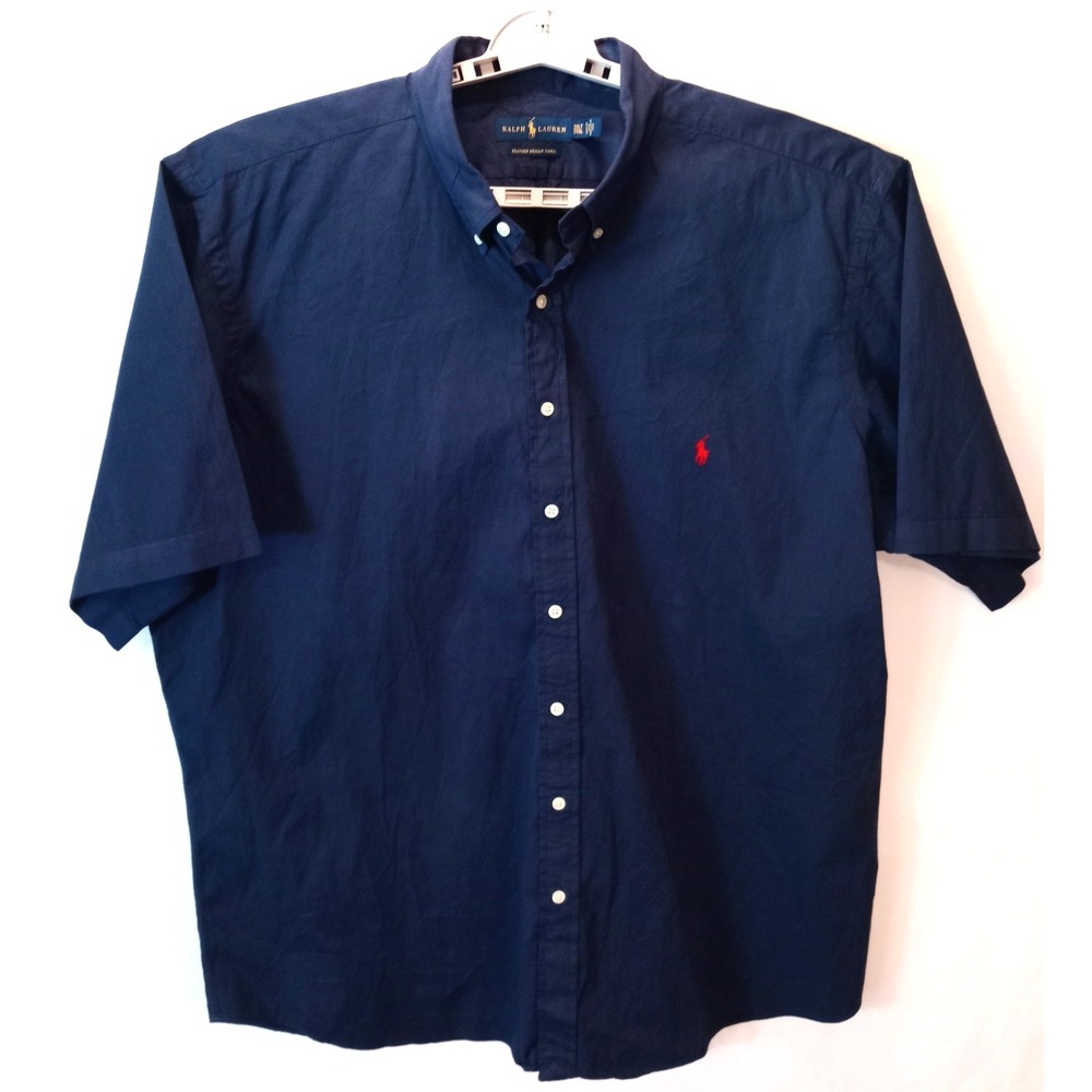 Ralph Lauren Feather Weight Twill Men's Short Sleeve Button Down Shirt, 2XLT